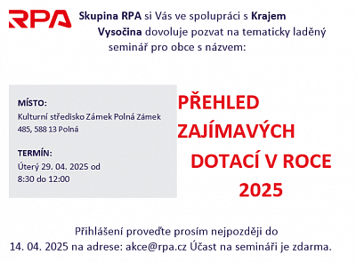 PŘEHLED ZAJÍMAVÝCH DOTACÍ V ROCE 2025