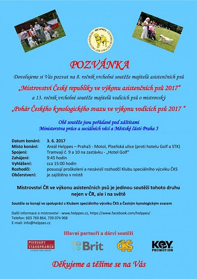 Mistrovství ČR ve výkonu asistenčních psů 2017