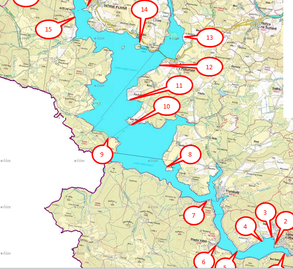 Mapka lovných míst Mapka lovných míst
